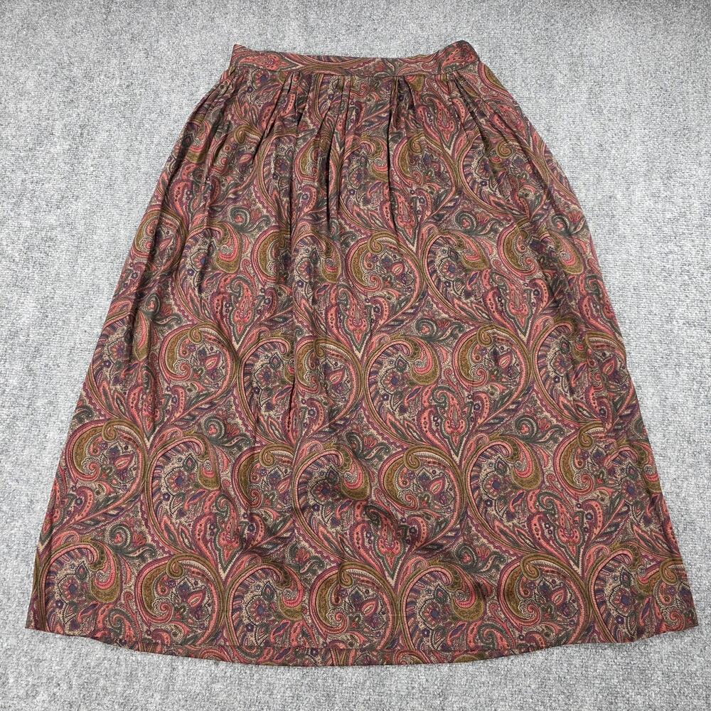 Vintage Ashley Brooke Skirt Womens 14 Multicolor Paisley Rayon Maxi Made USA - Picture 5 of 16